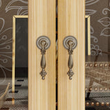 WOODTIME 78.7" W Wooden Sideboard with 8 Glass Doors & Fir Wood Frame, Storage Curio Display Cabinet with Patterned Backpanel, Coffee Bar Cabinet for Living Room Home Office, Brown WOODTIME