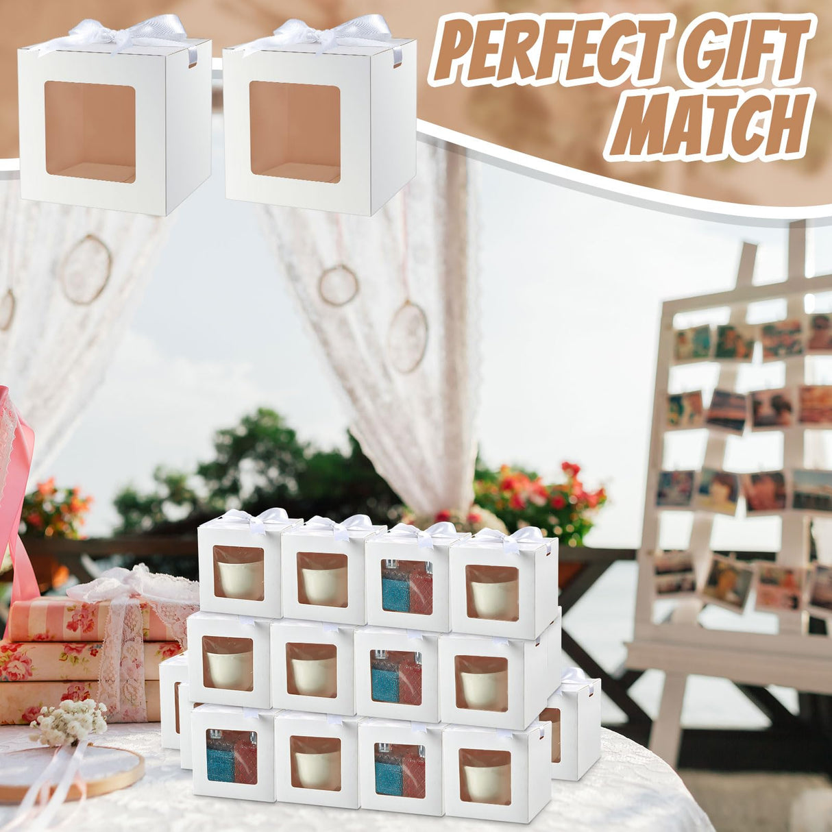 Yeaqee 24 Pcs Sublimation Mugs Gift Boxes Transparent Gift Packaging Box Christmas Mugs Gift for 11oz 12oz 15oz Blanks Mugs for Wedding Baby Shower Party Favor Yeaqee