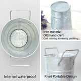 Notakia Galvanized Metal Vases Farmhouse French Flower Bucket Vases for Cut Flowers for Home Decor and Wedding Table Centerpiece Decorations (9.05in Silver 4Pcs) Notakia