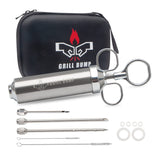Grill Bump Meat Injector Syringe Kit for Smoker with 3 Flavor Food Injector Syringe Meat Needles, Injection Marinades Brine for Meat, Turkey; 2-oz, Including Paper and E-Book (PDF) User Manual GRILL BUMP