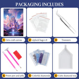 Fountor Diamond Art Kits for Adults Beginners, DIY Castle Diamond Painting Kits Cartoon for Adults, Cartoon Castle Gem Art Kits for Gift Home Wall Decor 12x16 inch Fountor