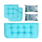 ARTPLAN Outdoor Cushions Loveseat All Weather Chair Cushions Bench Cushions Set of 5 Wicker Tufted Pillow for Patio Furniture ARTPLAN