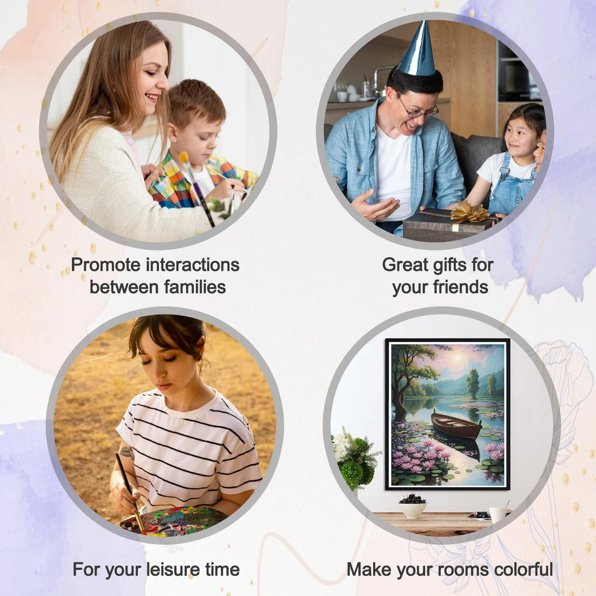 Paint by Number Adult Lotus Lake,Canvas Paint by Numbers for Adults,Painting by Numbers,DIY Oil Painting Kit Perfect for Gifts and Home Wall Decor 16x20inch PHANTASYART