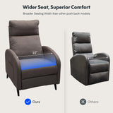 FLEXISPOT XC2 Recliner Chair for Adults, Fabric Small Recliner Home Theater Seating, Modern Reclining Chair, Adjustable Single Sofa Reading Chair with Extended Footrest for Living Room, Brown FLEXISPOT