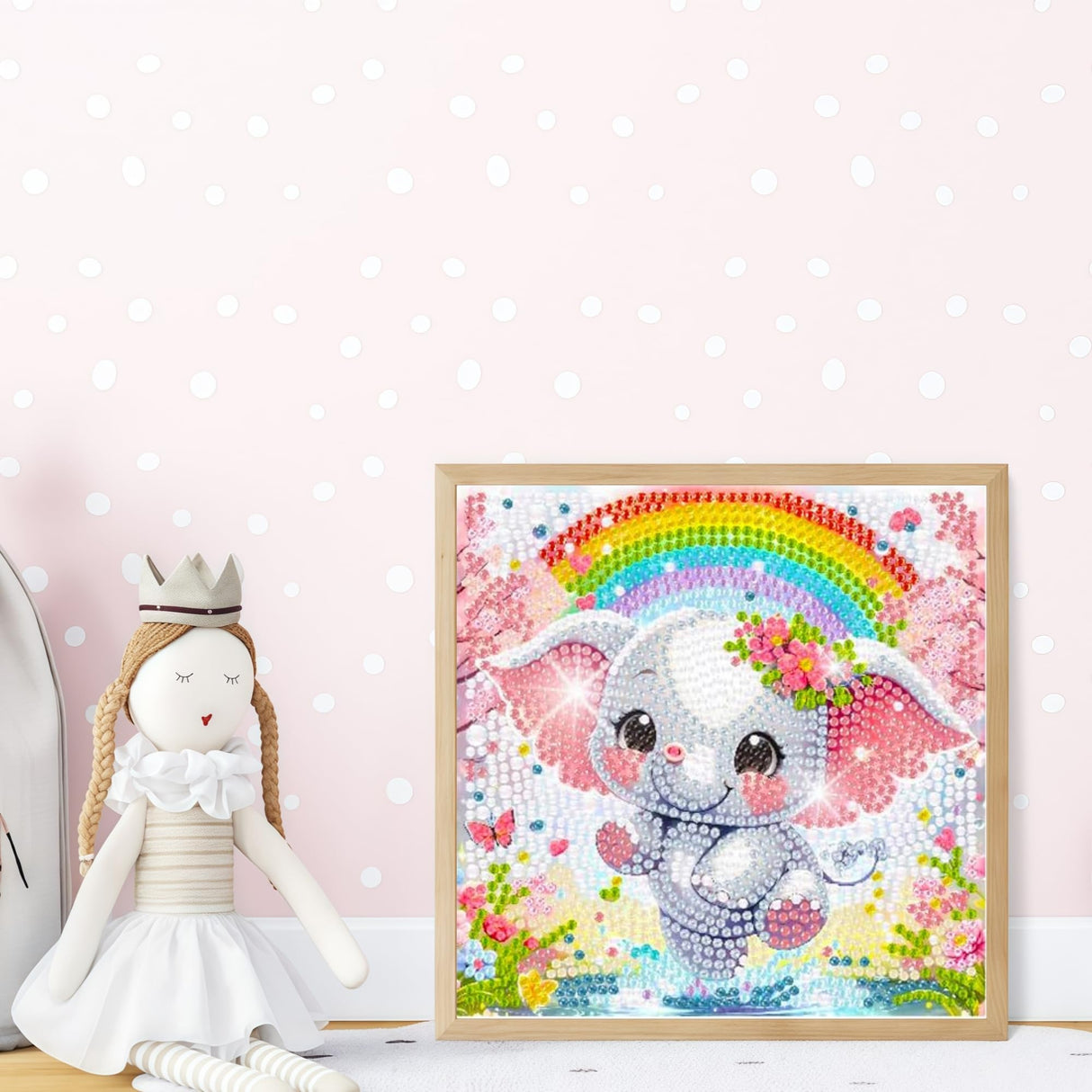 6 Pack Small Diamond Painting Kits for Kids Beginners, 5D Gem Art by Number for Children Ages 6-8-12,Cute Animal Elephant Fun DIY Dot Painting Set,Home Wall Decor 6x6 Inch 5DDIYART
