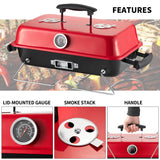 Portable Charcoal Grill, Tabletop Outdoor Barbecue Smoker, Small BBQ Grill for Outdoor Cooking Backyard Camping Picnics Beach by DNKMOR RED WoodArtSupply