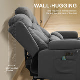 URRED Loveseat Recliner Sofa with Massage and Heat, Power Reclining Loveseat Sofa RV Couch with Console, Home Theater Seating with LED Lights, Bluetooth Speakers, USB, Outlets, Leathaire, Gray URRED