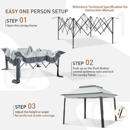 COOS BAY 11x11 Pop-Up Instant Gazebo Tent with Mosquito Netting Outdoor Canopy Shelter with 121 Square Feet of Shade (Gray) - WoodArtSupply