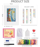 PeakLuv 10pcs Small Diamond Art Kits Small Diamond Painting Kits, Sunrise & Sunset Landscape Mini Diamond Art Kits for Beginners, Square Drill Mini Gem Painting 1-Hour Painting for Home Desktop Decor PeakLuv