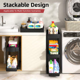 Sevenblue 4 Pack Under Sink Organizer, Bathroom Organizers and Storage, 2 Tier Multi-Use Pull Out Cabinet Organizer with Hang Hooks and Cups (Black, 4 Pack) Sevenblue