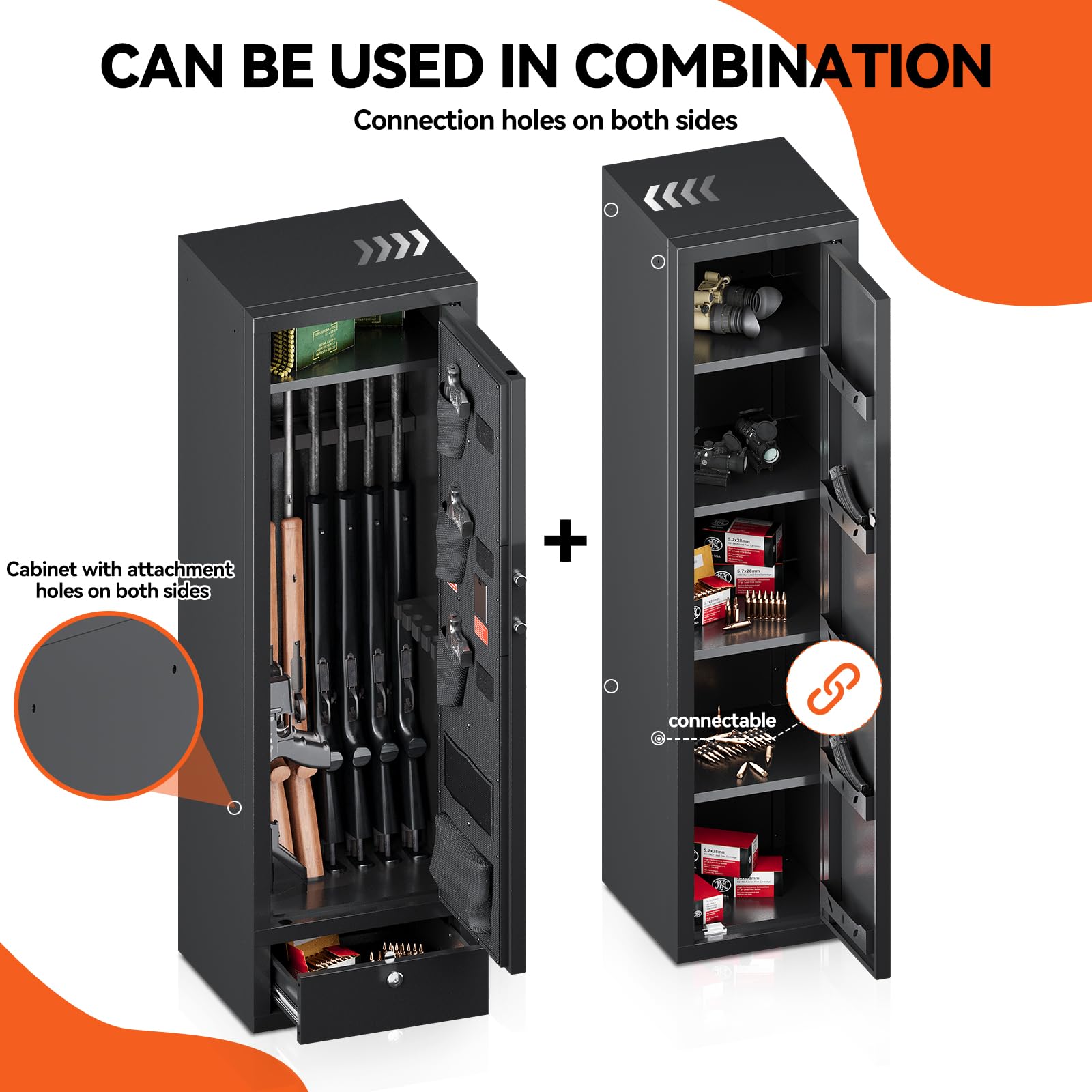 KAER 15-20 Gun Safe,Gun Safes for Home Rifle and Pistols,Large Gun Safes for home and Shotgun, Large Gun Safes for home and Shotgun, Quick Access Shotguns Rifle Cabinet,with Drawer and Remova - WoodArtSupply