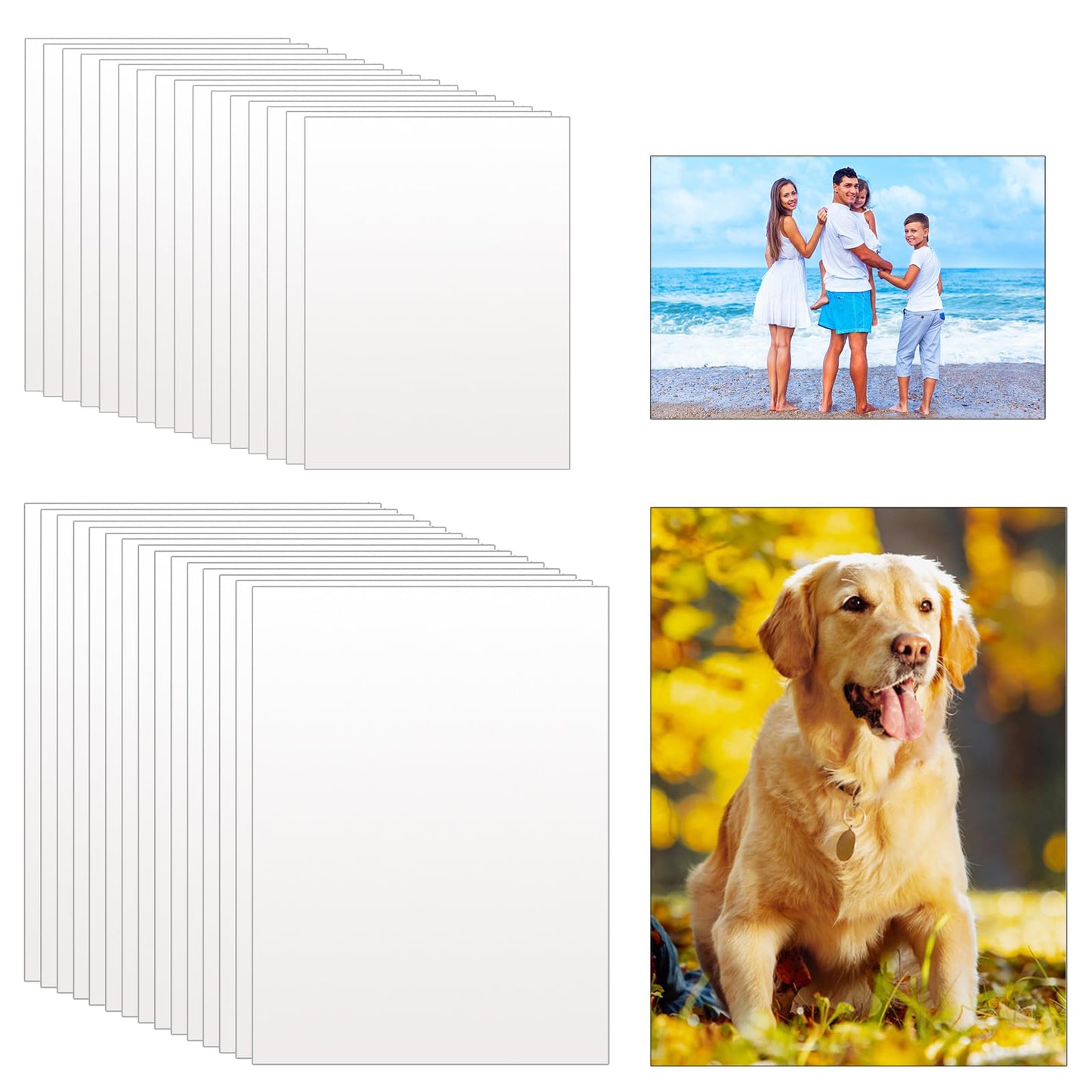 Guiqulai 30PCS Sublimation Aluminum Photo Blank Heat Transfer Metal Photo Board 0.45mm Aluminum Photo Sign Sublimation Poster Art Aluminum Plate for DIY Printing Living Room Bedroom (6x8, 8x10 Inch)