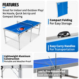 EastPoint Sports Penn Space Saver Table Tennis Table – Fully Assembled 6 Foot x 3 Foot Indoor/Outdoor Portable Table with Net, 2 Ping Pong Paddles and 4 Balls 10 Minute Set Up EastPoint Sports