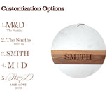 Marble And Wood Cutting Boards For Kitchen - Engagement Gifts For Couples, Personalized Wood And Marble Charcuterie Board, Personalized Round Cutting Board - Marble Cheese Board Glam Celebration