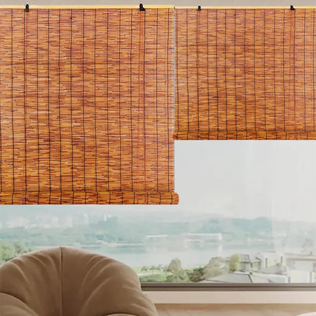 DISPRA Bamboo Roll-Up Outdoor Blind – Natural Sun Shade for Balconies, Patios, and Windows DISPRA