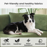 GEARIVY Folding Sofa Bed Convertable Corduroy Couch King Size Floor Sleeper 4-in-1 DIY Combination Modular Sofa Fold Out Futon Lounge Comfy Foldable Lazy cama for Living Room (Green, 70.86") GEARIVY