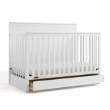 Graco Sasha 5-in-1 Convertible Crib with Storage Drawer (White) – GREENGUARD Gold Certified Baby Crib Crafted from Wood, Converts to Toddler Bed, Daybed, and Full-Size Bed Graco
