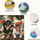 Animals Diamond Art Kits for Adults,Chihuahuas Dog 5D Diamond Painting kit for Beginner,DIY Full Round Drill Diamond Gem Art Crafts for and Home Wall Decoration 13.8 x 13.8 inch GEMFAMILY