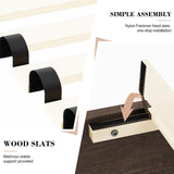 LUXOAK Twin Farmhouse Bed Frame with 49" Fluted Headboard, Wooden Platform Bed with Natural Grain, Noise-Free, No Box Spring Needed, Rustic Grey LUXOAK