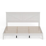 Glenwillow Home Farmhouse Solid Wood Platform Bed in King - Gloss White Glenwillow Home