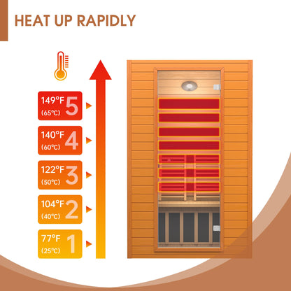 springspa Far Infrared Sauna Room, Near Zero EMF Canadian Hemlock Wood Sauna with 1800W, 9 Chromo Therapy Lights, Oxygen Ionizer, Bluetooth, LCD Control Pannel for Indoor Use, 2 Persons - WoodArtSupply