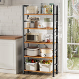 Sweetcrispy Book Shelf, 5 Tier Bookcase, Modern Tall Bookshelf Corner Storage Organizer for Garage Kit, CDs, Movies Suitable Home Office Bedroom, Kitchen, Living Room - Brown Sweetcrispy