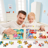 TOP BRIGHT 24 Piece Toddler Puzzles 3 Year Old - Wooden Jigsaw Puzzles for Kids Ages 4-8 - Forest Animals TOP BRIGHT