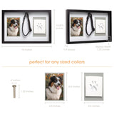 Pearhead Pawprints Collar Frame, Pet Keepsake Photo Frame, Clay Pawprint and Collar Frame, Pet Memorial Picture Frame Pearhead