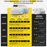 SUNROX Memory Foam Non Slip Rocking Chair Cushion, FadeShield Water Resistant Thicken Durable Tufted Pads, Set of Seat & Back Cushion with Ties for Indoor/Outdoor Rocker, 2 Piece, Cream SUNROX