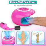 Amagoing Nail Polish Set for Girls Ages 7-12, Kids Nail Art Studio Kit, Non Toxic Quick Dry Nail Polish, Nail Dryer, Storage Desk, Glitter, Cool Girls Stuff, Birthday Gifts Ideas 8 9 10 11 Years Old Amagoing