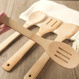 HANSGO 6PCS Bamboo Kitchen Utensils, Bamboo Spatula Spoons Kitchen Cooking Utensils Set for Home Kitchen Housewarming Holiday Gift HANSGO