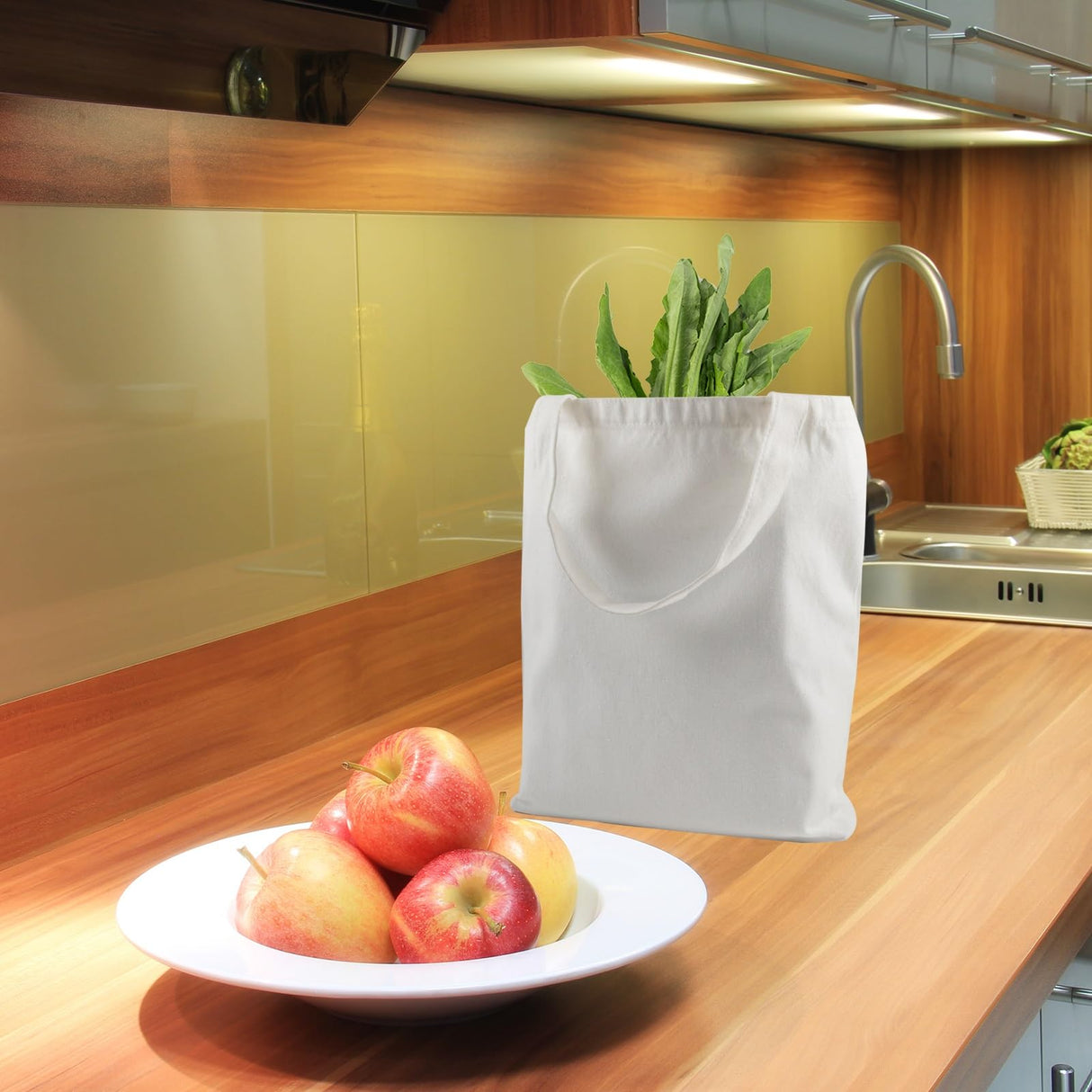 OKBA 12 pcs Sublimation Tote Bags bulk,polyester tote bags for sublimation, blank canvas tote bags,reusable shopping bag 15 * 16 * 2 in OKBA