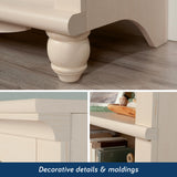 Sauder Harbor View Library/Book Shelf, L: 27.21" x W: 17.48" x H: 72.24", Antiqued White finish Sauder