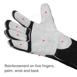 YESWELDER 16 Inches,932℉,Leather Forge MIG Welding Gloves, with Kevlar Stitching Heat/Fire Resistant, Palm Reinforcements, Black-Gray YESWELDER