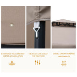 Outsunny 9.6' x 9.6' Patio Gazebo, Outdoor Canopy Shelter with 2-Tier Roof and Netting, Steel Frame for Garden, Lawn, Backyard, and Deck, Taupe Outsunny