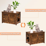 DINZI LVJ Litter Box Enclosure, Flip Top Litter Box Furniture, Hidden Cat Washroom, Wooden Cat House, End Table, 31.5" L x 19.7" W x 19.7" H, Good Ventilation, Easy to Assemble, Rustic Brown DINZI LVJ
