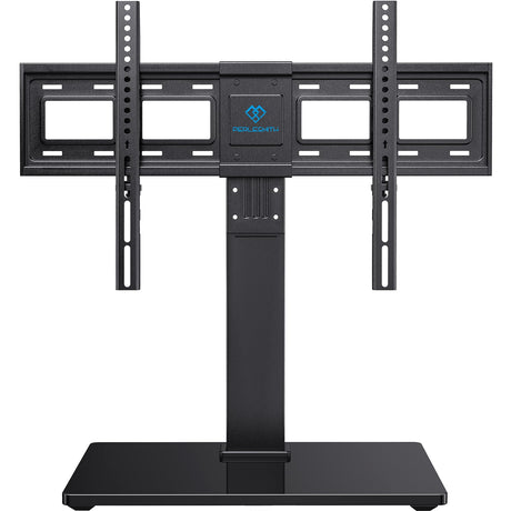 PERLESMITH Universal Swivel TV Stand Base, Table Top TV Stand for 37 to 65,70,75 inch LCD LED TVs, Height Adjustable TV Mount Stand with Tempered Glass Base, VESA 600x400mm, Holds up to 99lbs, PSTVS13 PERLESMITH