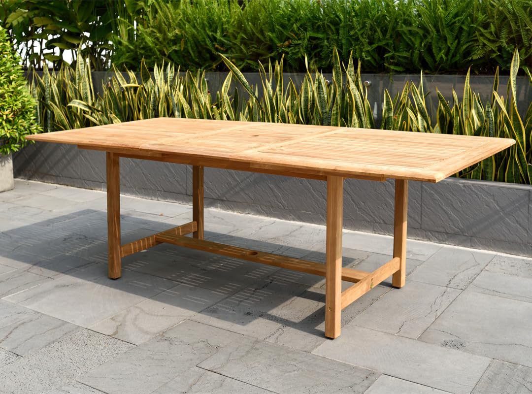 Urban Elements Mykonos 9-Piece Rectangular Patio Furniture Set | 100% Certified Teak | Backyard Furniture, Outside Table and Chairs, Rectangular Outdoor Dining Set Urban Elements