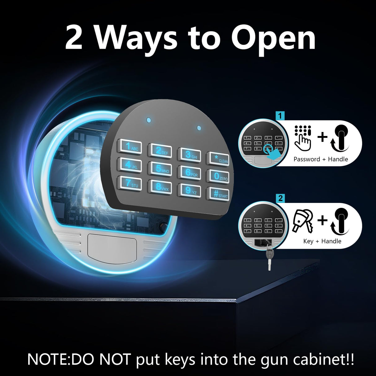 ANXINWEI 5-8 Gun Safe, Rifle Safe with 180°Full Access Door and Inner Cabinet, Large Gun Safe with Dual Alarm and Removable Shelf, Quick Access Gun Locker with LED, Long Shotgun Gun Safes for Home ANXINWEI