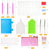 OUTUXED 117pcs 5D DIY Diamond Painting Tools and Accessories Kits with Diamond Embroidery Box and Multiple Sizes Painting Pens for Adults to Make Art Craft OUTUXED