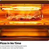 CHEFMAN Indoor Pizza Oven - Makes 12 Inch Pizzas in Minutes, Heats up to 800°F - Countertop Electric Pizza Maker with 5 Touchscreen Presets, Pizza Stone and Peel Included - Stainless Black Chefman