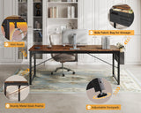 ODK Computer Desk Large Office Desk, 63 Inch Gaming Desk with Storage, Modern PC Desk Work Table with Headphone Hook for Home Office, Splice Board, Rustic Brown ODK