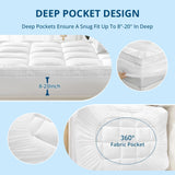 YUGYVOB Mattress Pad Extra Thick, Cooling, and Breathable Full Size Mattress Topper 8-21" Deep Pocket Soft Down Alternative Fill YUGYVOB