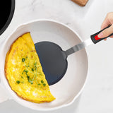 Silicone Pancake Spatula Turner with Lengthened Handle, Heat Resistant Cooking Spatulas for Nonstick Cookware, Large Flexible Kitchen Utensils BPA Free Rubber Flipper for Egg, Pancake, Fish, Burger Vovoly