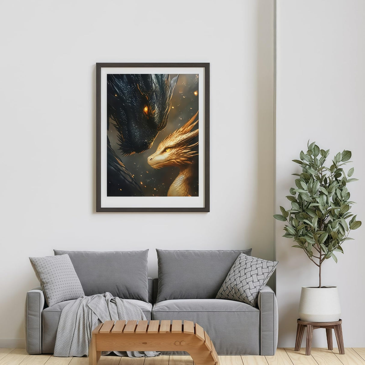 BYGFHLYW 5D Diamond Painting Kits for Adults, Black Golden Dragons Diamond Art Kits for Adults Beginner, DIY Full Drill Diamond Dot Gem Painting for Home Wall Decor 12x16 inch BYGFHLYW