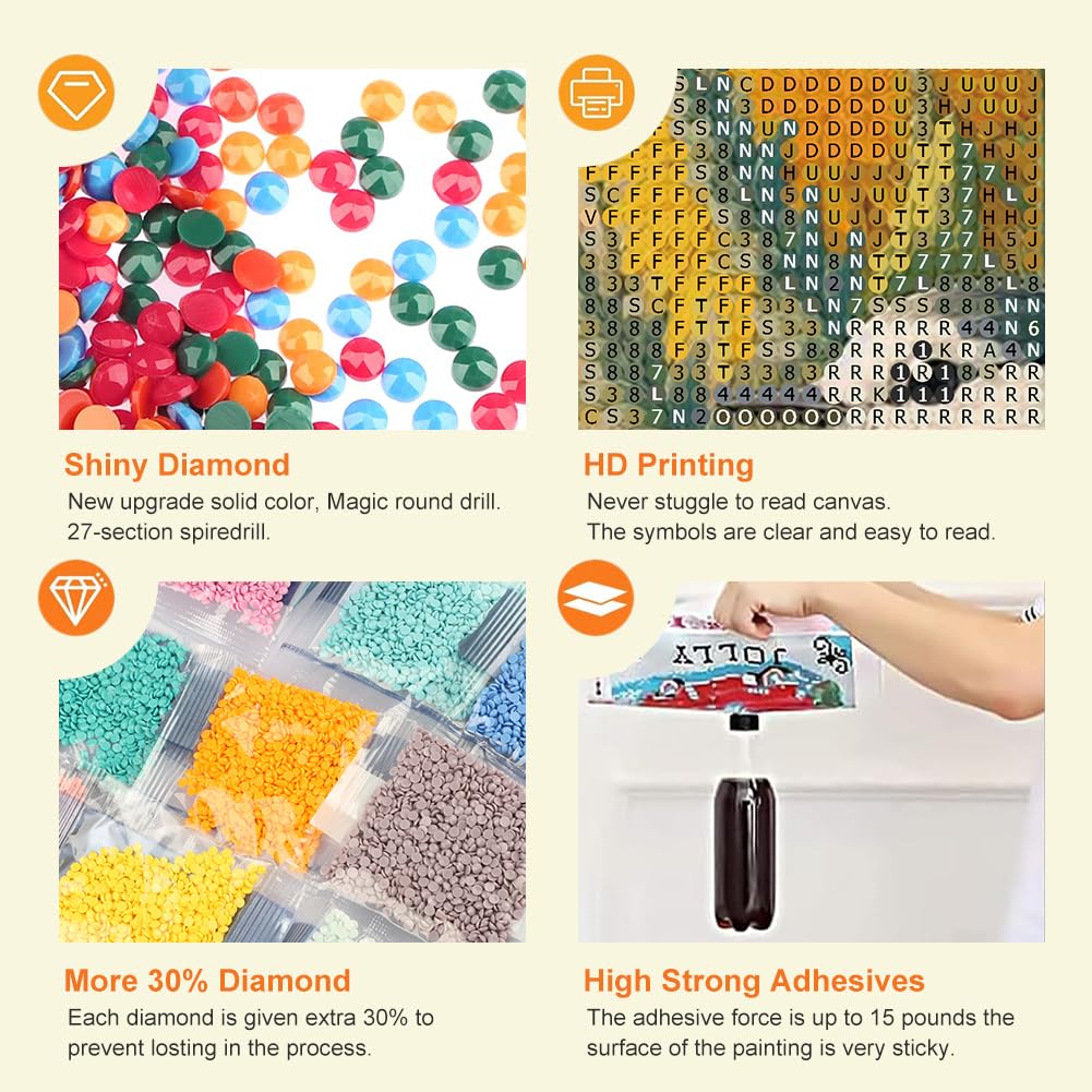 Anuver Diamond Art Kit, Bird Diamond Painting Kit for Adults, 5D DIY Full Diamond Diamond for Beginners, Gem Craft Painting Home Wall Decoration, 12x12 inch Anuver