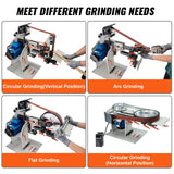 VEVOR Belt Grinder Sander, 72 x 2-Inch Variable Speed Belt Polisher with VFD, 1500W Knife Sharpener with 3 Grinding Moulds & 3PCS Sanding Belts for Metalworking, Compatible with 72"- 82 * 2" Belts VEVOR
