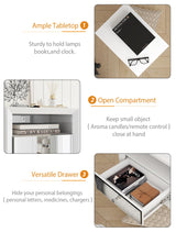 blingworld Floating Nightstand Mirrored, White Wall Mounted Night Stand with Mirrored Storage Drawer Premium Quality Floating End Table blingworld