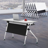 Conference Room Table,Foldable Meeting Tables Mobile Training Table,Flip Top Training Seminar Table,Modern Conference Room Table for Office Conference Room, 55 x 23.6X 29.5 inch (6 Pack) Lenyedr