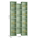 FOTOSOK 71’’ Tall Bookshelf, Triple Wide Bookshelf with Adjustable Shelves, 8 Tier Media CD DVD Storage Tower Rack, Diaplay Cabinet Shelf, Cube Storage Organizer Shelf for Home Office, Green FOTOSOK